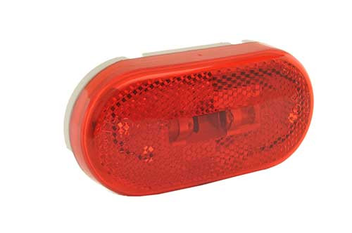 Grote 45932 4" Oval Clearance / Marker Lamp- Red- Incandescent- Reflectorized