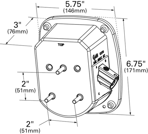 Grote 53782 Box Combo Lamp-RH-3 Stud- Ford OEM plug- w/ License Window- Replaces Ford F4HZ 13405 A