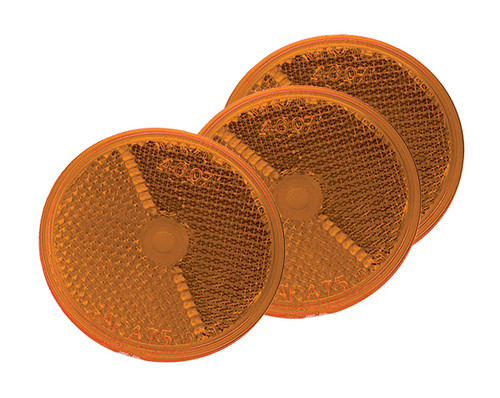 Grote 40073 2.5" Round Stick-on Reflector- Amber