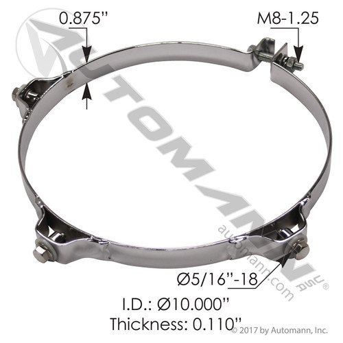 Heat Shield Mouting Bracket- Chrome- 10in
