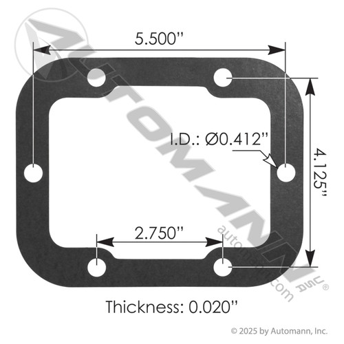 PTO Mounting Gasket for Chelsea / Muncie- 6 Bolt, 0.020in Thick