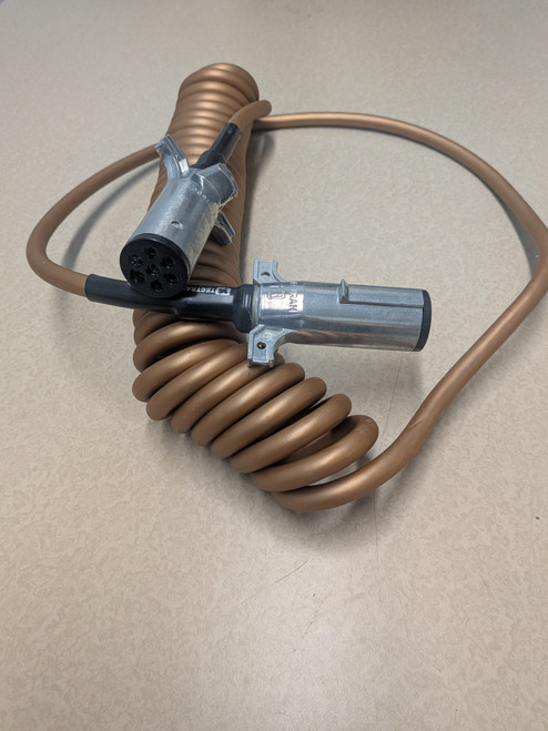 Tectran 7MTY642MW 7-way Trailer Cord- Powercoil- Bronze- 15' w/ 48" & 12" Weatherseal Leads