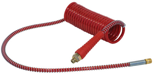 Tectran 16A2072RH Armorflex-HD Coiled Trailer Air Line, Red- 20' w/ Flex Grips- 72" x 12" Leads
