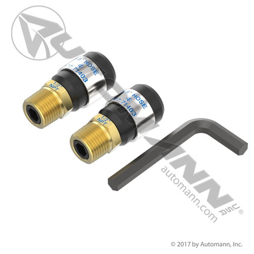 1/2" NPT Air Line Live Swivel Field Repair Kit- Hose Retaining Sleeves, Barbs & Hex Kit