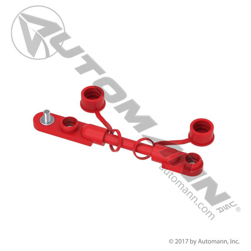 Molded Two Battery Jumper Harness- 7", 2/0 GA- Positive / Red
