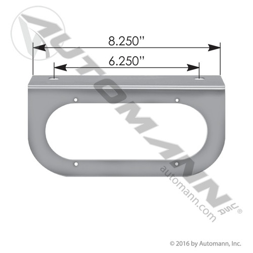 Light Mounting Bracket- 6" Oval, Stainless Steel
