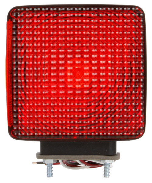 Truck-Lite Signal-Stat 4742 Square Dual Face Pedestal Lamp- Vertical Surface Mount- Red / Amber, Incandescent