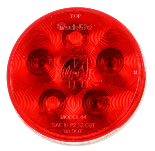 Truck-Lite 44351R Super 44 (4" Round) LED S/T/T Lamp- Red- Hardwired with Female PL-3 Plug