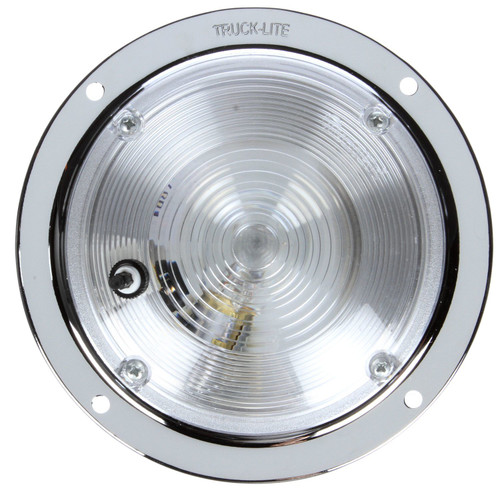 Truck-Lite 80305 80 Series 5" Round Utility Lamp- Flange Mount- On/Off Switch, Hardwired- Clear
