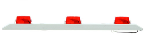 Signal-Stat 1508R ID Bar w/ 3 x "Pee Wee" Lamps- Red, Incandescent- Silver Base