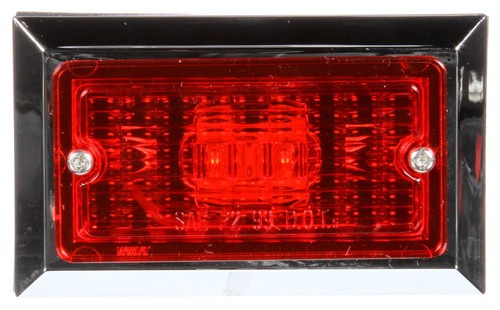 Truck-Lite Signal-Stat 2675 (2" x 3" Rectangle) LED Clearance / Marker Lamp- Two Screw Chrome Mounting Bezel- Choose Color