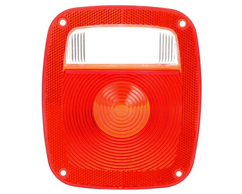 Truck-Lite 9071 Red/ Clear Spiral Optic Lens for 6" x 7" 4 Screw Combo Lamps