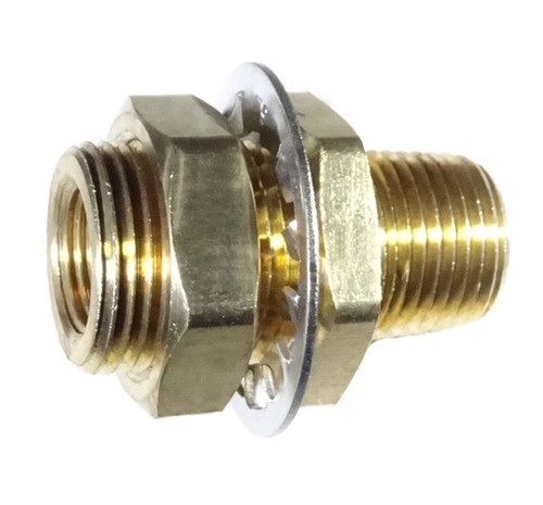 Brass Bulkhead Coupler- Male NPT x Female NPT- Choose Size