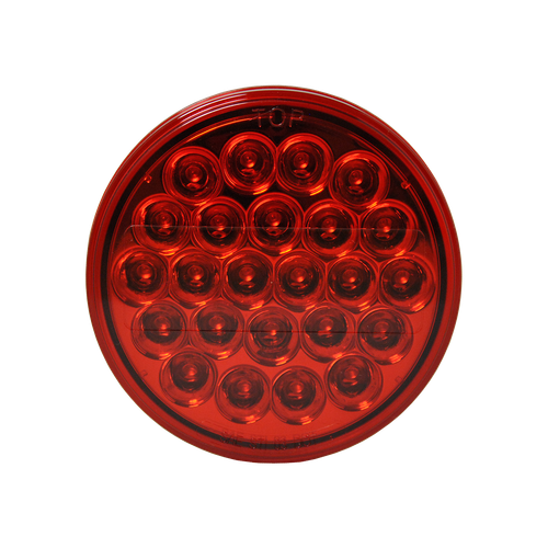UBL LED4000-24R 4" LED Round S/T/T Lamp- Red, 24 Diode, Grommet Mount