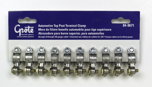 Automotive Battery Terminal Clamp, 6-2/0 Ga, Card Of 10- Grote 84-9671