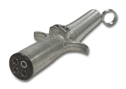 4 Pole Trailer Connector Plug- Metal with Wire Guard