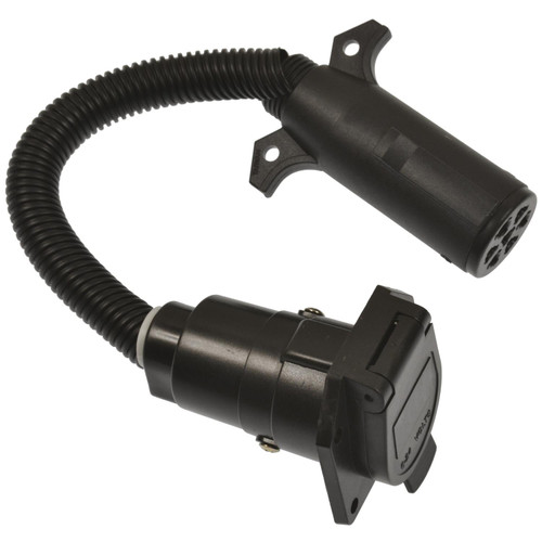 7-way Adapter- From trailer socket Flat Pin (RV Style) to round pins- Pollak 12-724