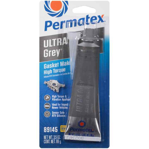 Permatex Ultra Grey Rigid High-Torque RTV Silicone Gasket Maker- 3.5oz Tube (82194)