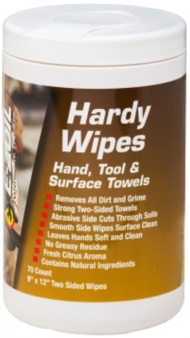 E-Zoil Hardy Wipes Hand, Towel & Surface Towels- 70 Count Dispenser
