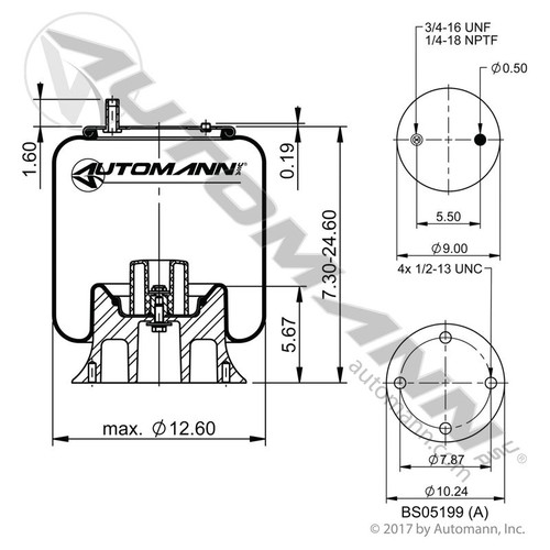 Air Bag For Ridewell Trailer Suspensions - Replaces W01-358-0783