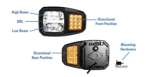 Snow Plow Headlamp Assembly Kit- LED Heated- RH