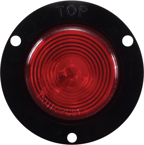 Optronics MC52RB 2" Round Sealed Marker / Clearance Lamp Flange Mount- Red- Incandescent (SO)