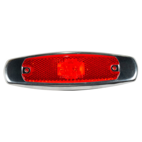 Grote 47252 SuperNova Low Profile LED Clearance / Marker Lamp- Red- Chrome Bezel