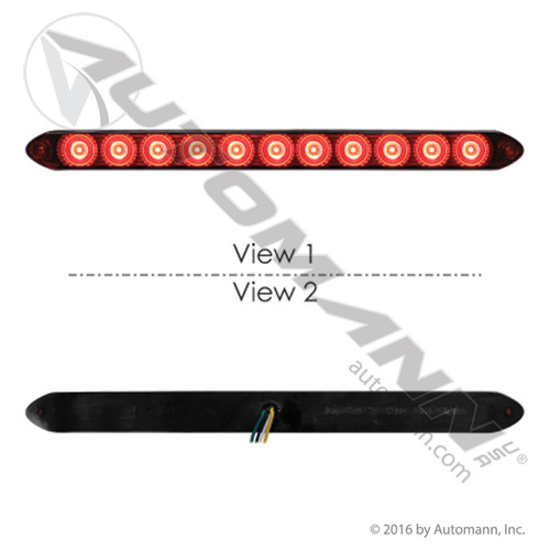 LED Light Bar- S/T/T- Red, 15"