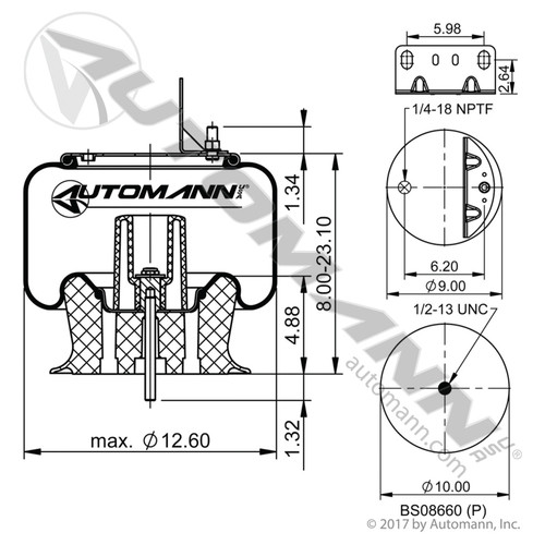 Air Bag for Hendrickson / Mack Suspensions- Replaces 50899-2 / W01-358-9375