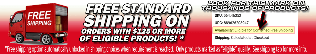 Free Shipping over $125