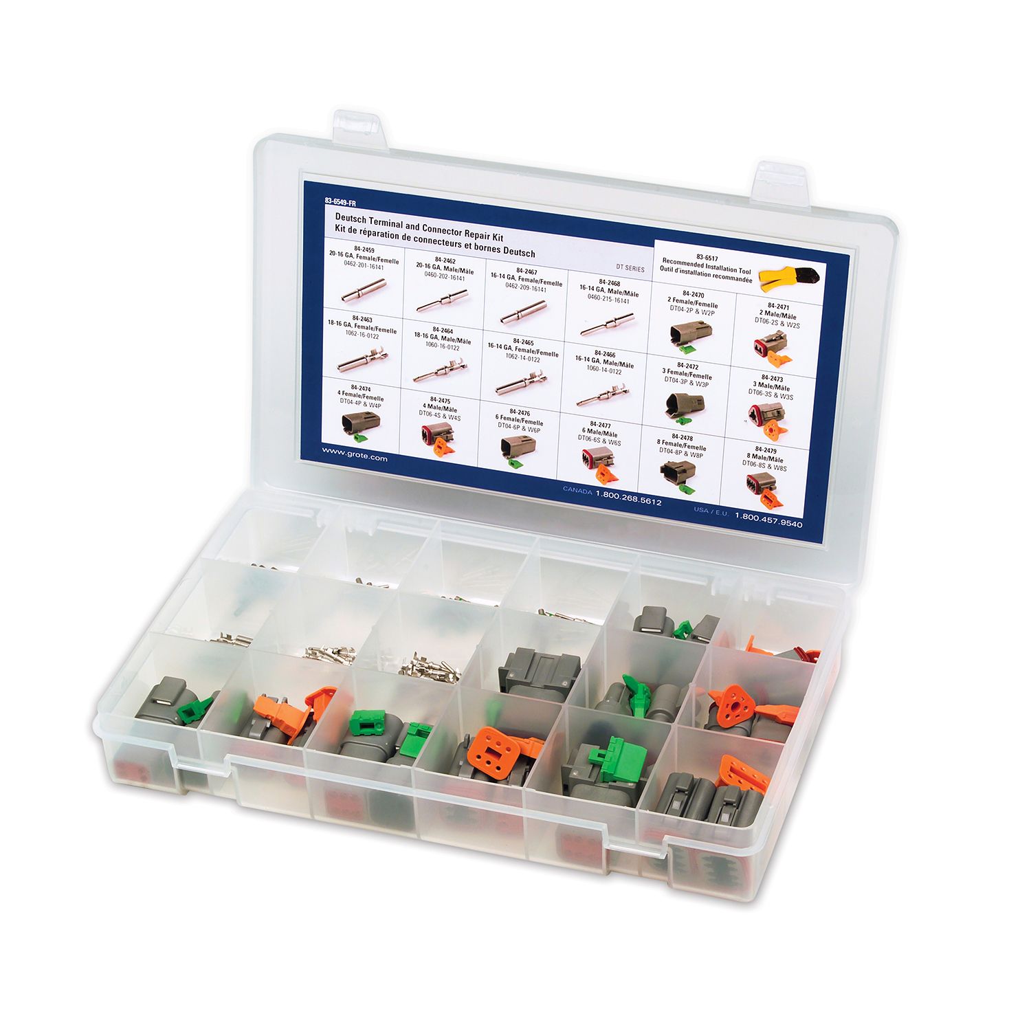 Grote 83-6549 Deutsch Terminal And Connector Assortment Kit - 98pc