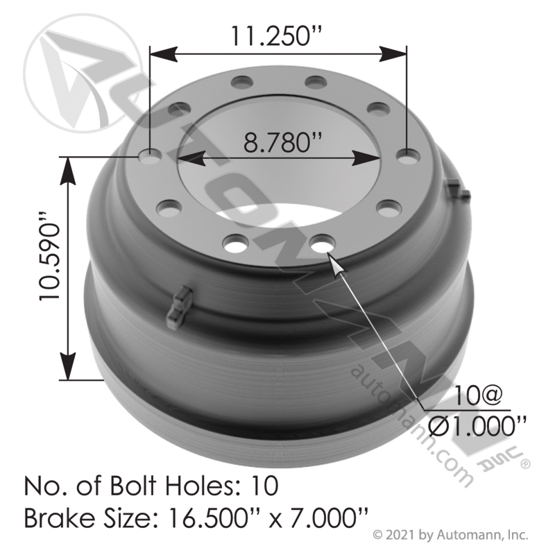 Brake Drum- 16.5