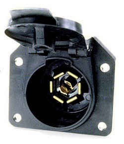 Pollak 12-707EP 7-way trailer Socket with flat pins (RV Style)