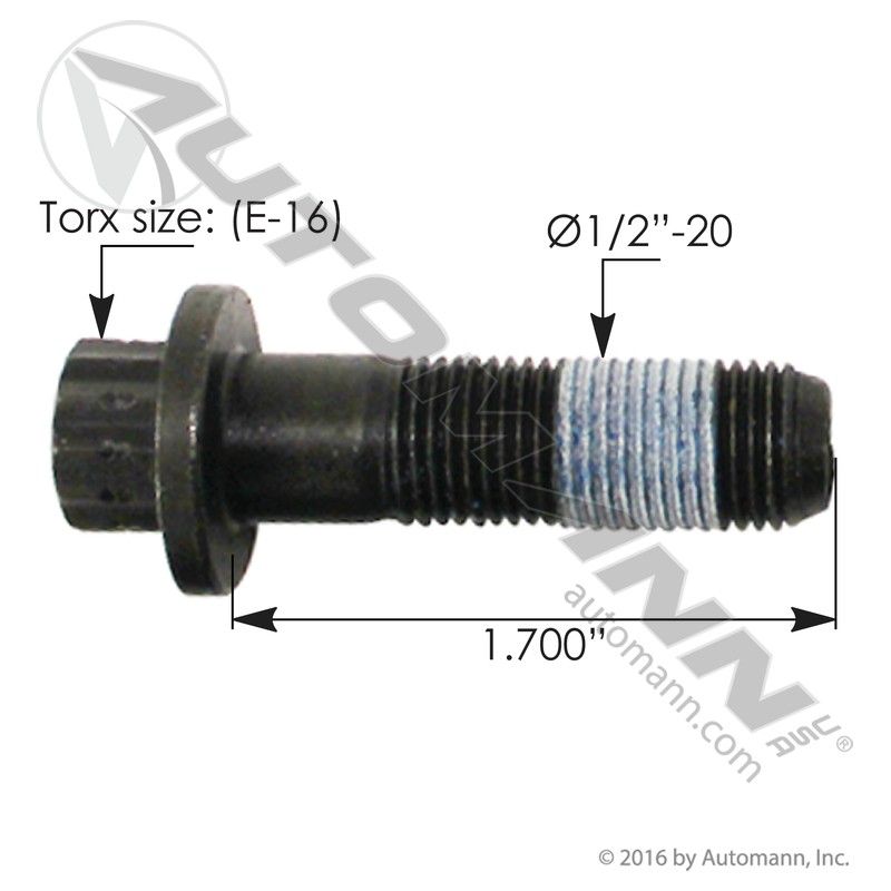 Automann 752.82052 U-Joint Bolt- 12 Point Flanged head- 1/2-20