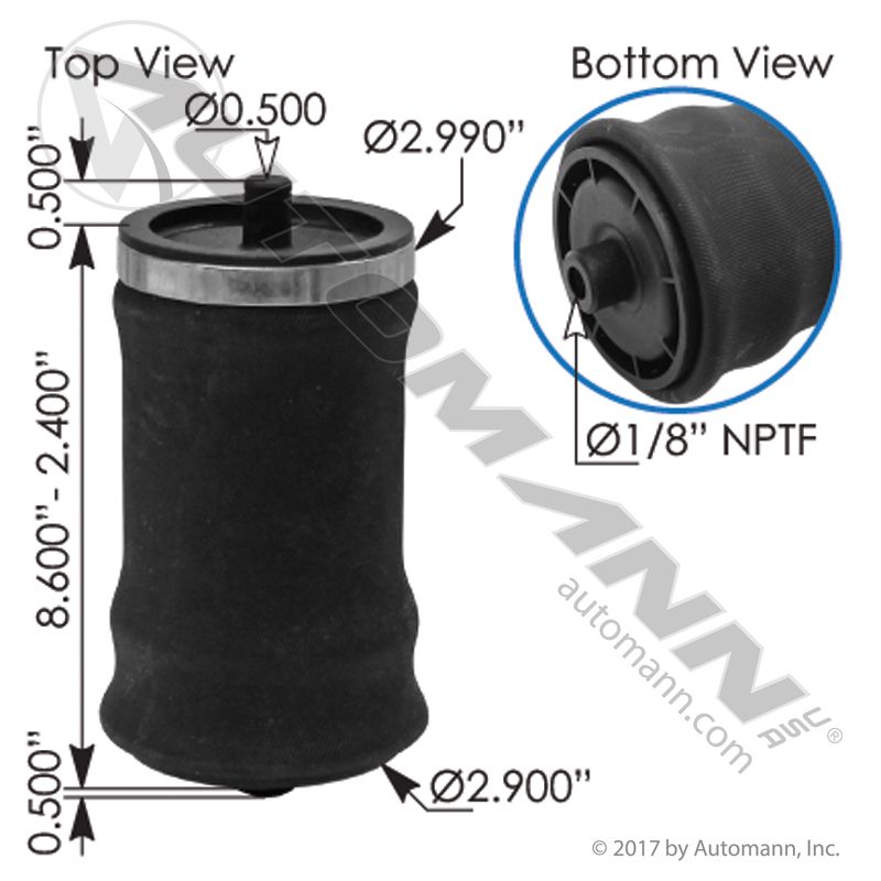 Automann ABSZ70-7087 Cab Air Bag- Freightliner Century / FLD