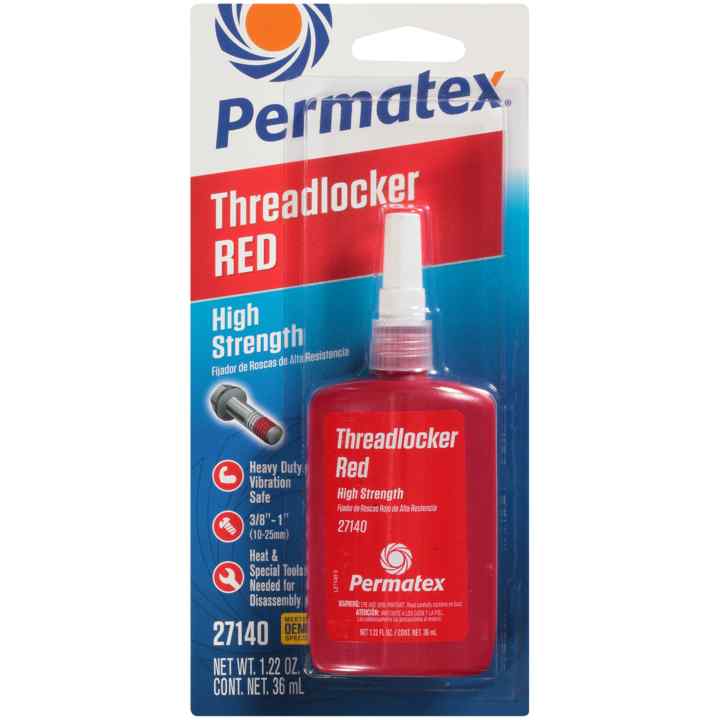 Permatex 27140 Permatex Red Threadlocker- High Strength- 36ml