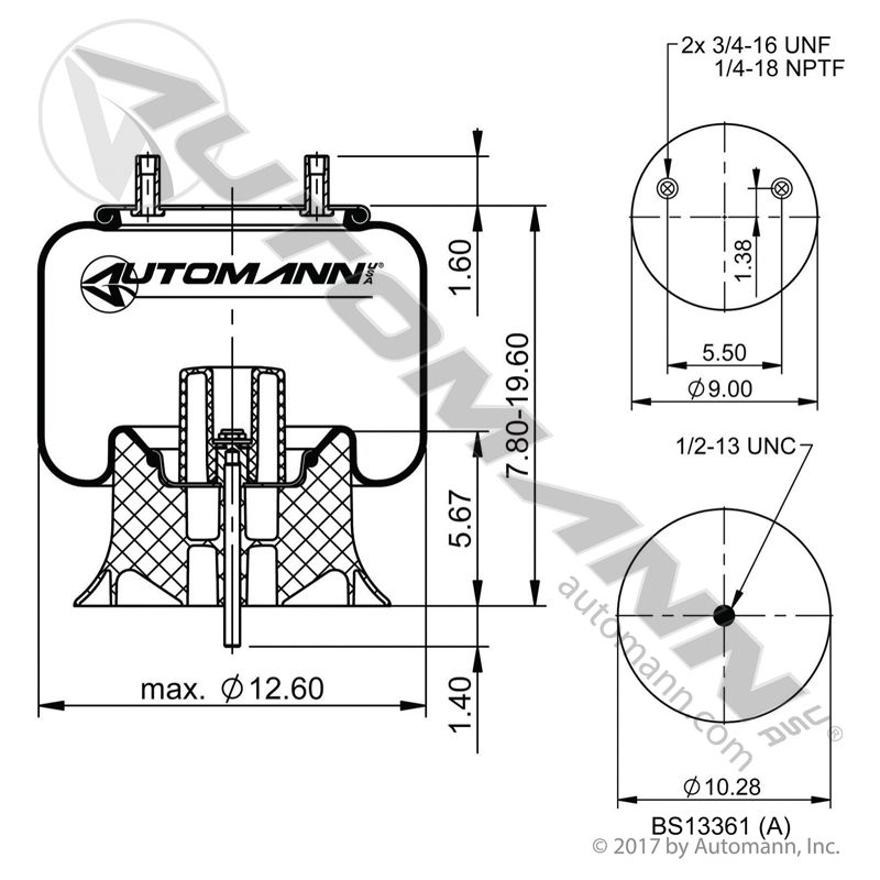 Automann / Phoenix AB1DK23I-A959 Air Bag for Hendrickson INTRAAX
