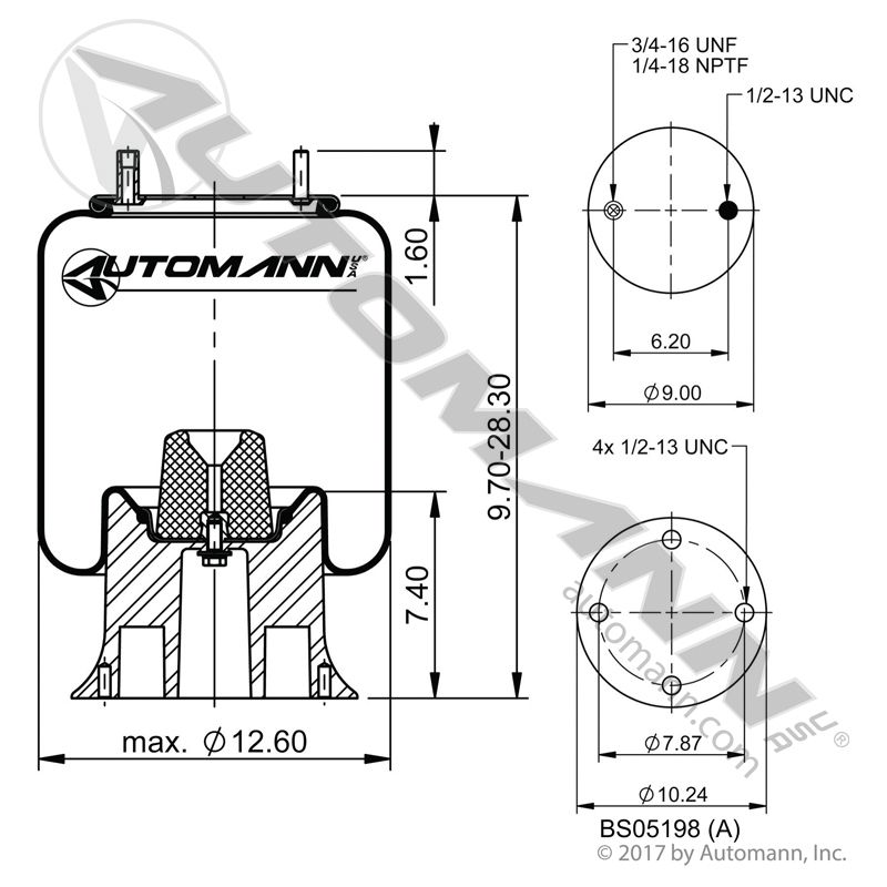 Automann / Phoenix AB1DK23N-9321A Air Bag for Hendrickson Turner