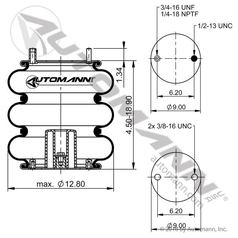 Automann / Phoenix ABSP3B22R-8027 Air Bag for Histeer Suspensions