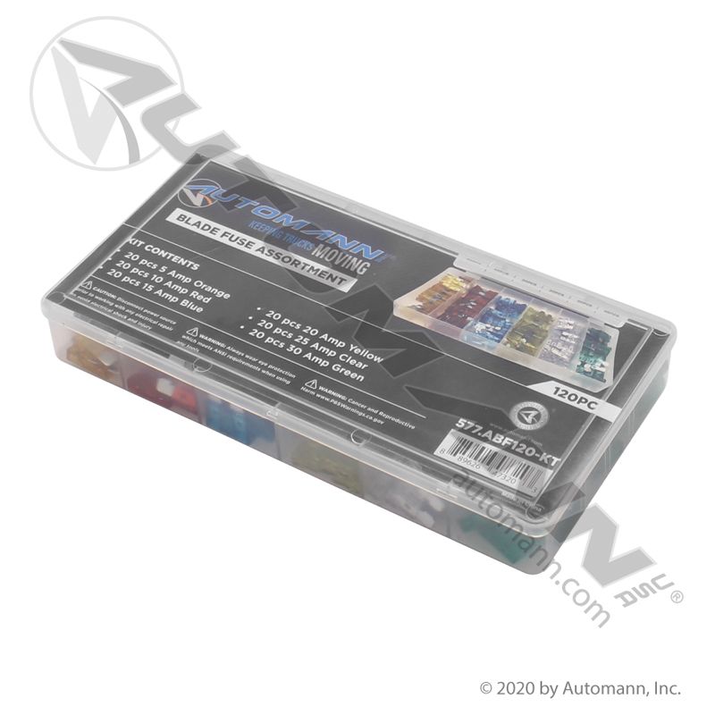 Automann 577.ABF120-KT Standard Blade Fuse Assortment- 120 pieces