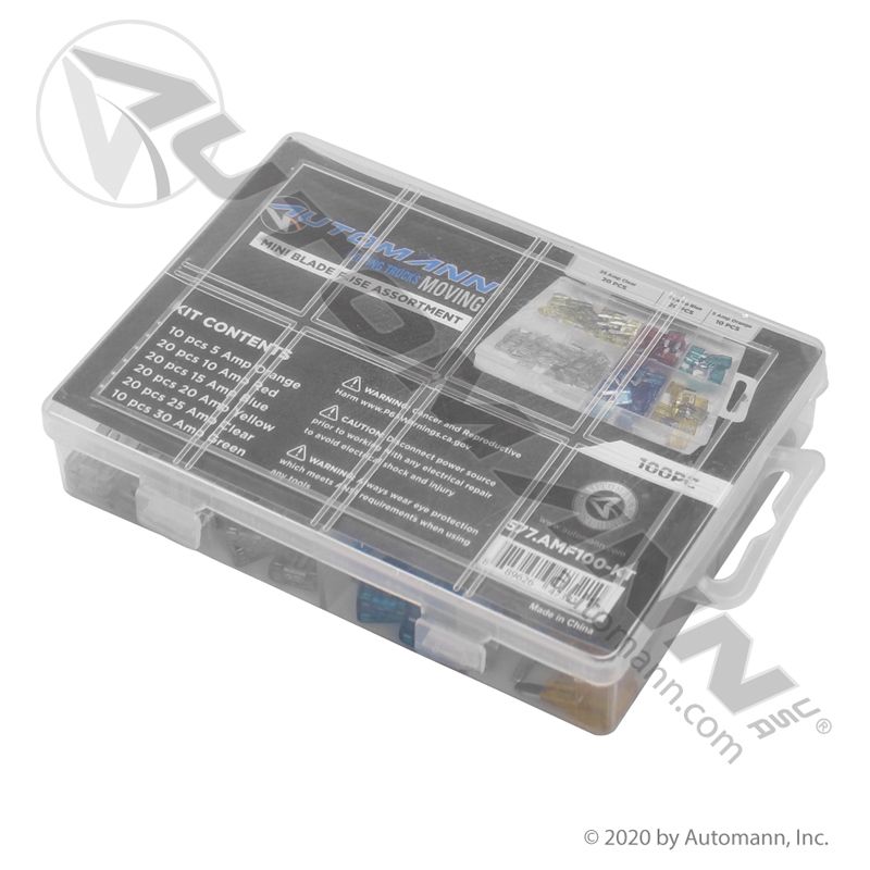 Automann 577.AMF100-KT Mini Blade Fuse Assortment- 100 pieces- ATM