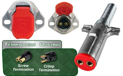 Tectran 670-22 Dual Pole Bull Nose Trailer Socket