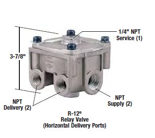 Bendix 103009N Bendix R-12 Relay Valve- Horizontal Delivery Ports ...