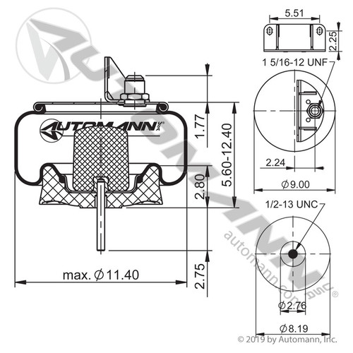 Automann / Phoenix AB1DK23L-A801 Air Bag For Ridewell Trailer