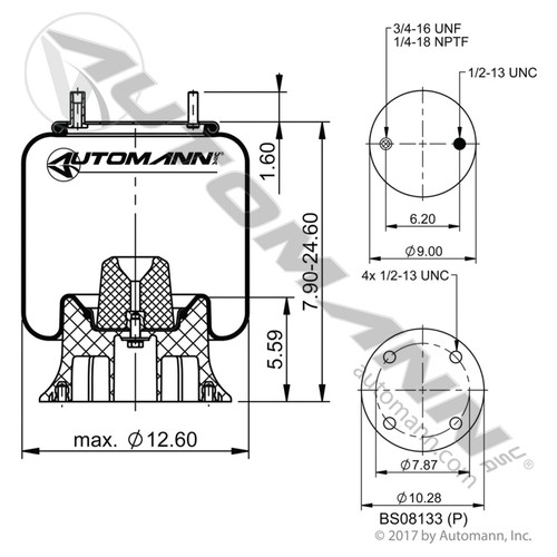 Automann / Phoenix ABSP3B22R-8033 Air Bag for Watson & Chalin