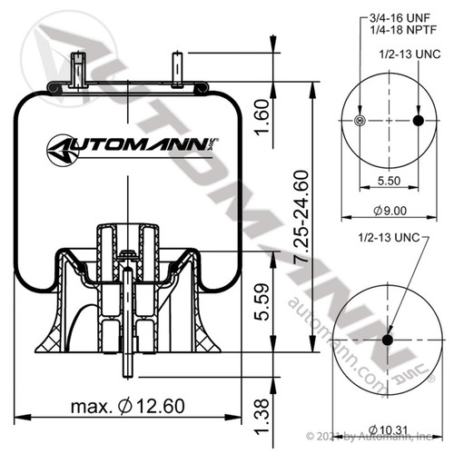 Automann / Phoenix AB1DK20G-9622 Air Bag for Kenworth AG 200/230
