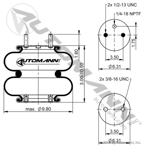 Air Bag for Watson & Chalin AL, TL Lift Axles- replaces AS-0035