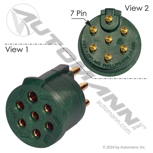 Pollak 12-707EP 7-way trailer Socket with flat pins (RV Style)