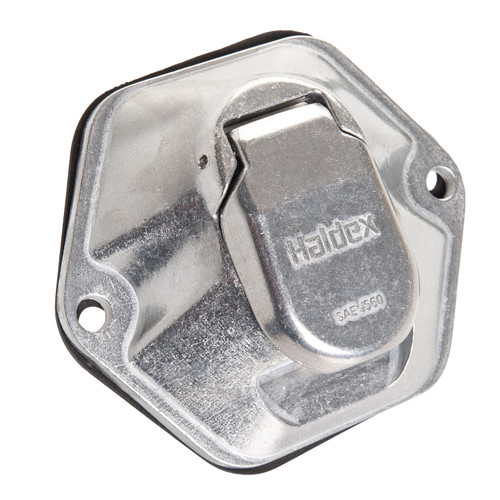 Pollak 12-707EP 7-way trailer Socket with flat pins (RV Style)