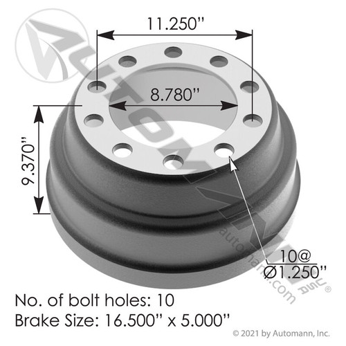 Brake Drum- 16.5